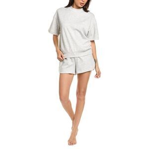 Marion Womens  2Pc Banded T-Shirt & Short Set, Grey